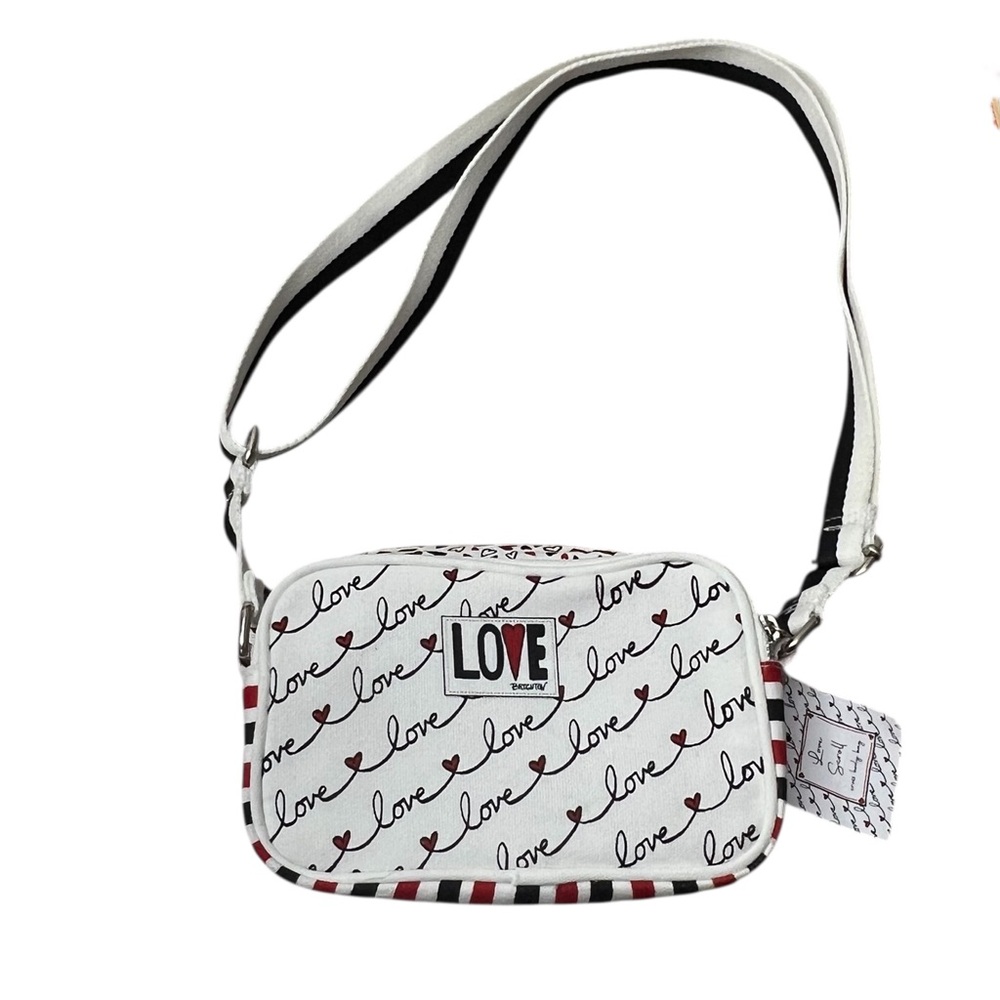 Stylish White Love Print Crossbody Bag - Picture 3 of 12